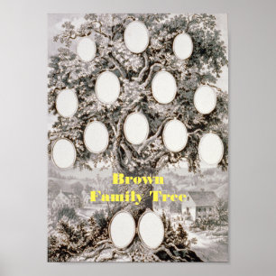 Vintages Familienbaum-Foto-Poster (11" x 8") Poster
