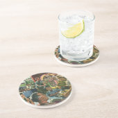 Vintages Familienessen bei einem Abendessen mit Ju Getränkeuntersetzer (Seite)