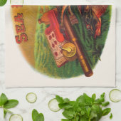 Vintages Fanggerät - Zigarren-Siegel Art, Robin Geschirrtuch (Gefaltet)