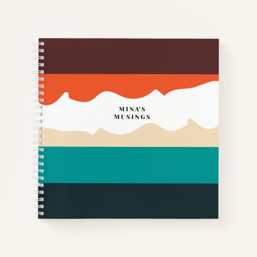 Vintages Farbblockiertes SpiralNotebook Notizblock (Vorderseite)