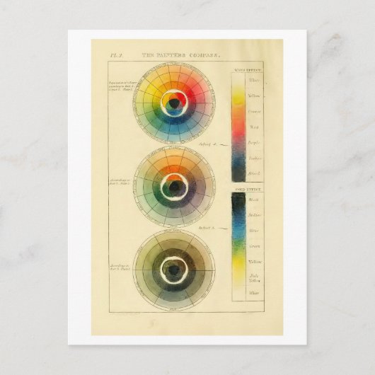 Vintages Farbrad "Kompass des Malers" Postkarte (Vorderseite)