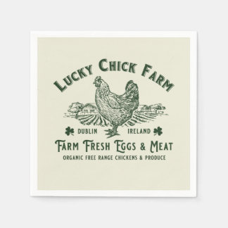 VINTAGES FARM HOUSE LUCKY CHICK FARM PAPIER SERVIETTE
