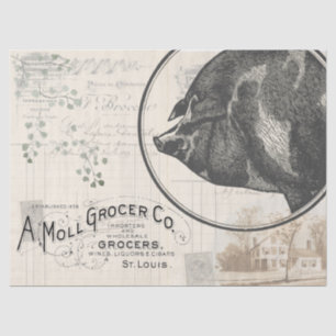 Vintages Farmhouse Schweinezuchtpapier Seidenpapier