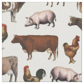 Vintages Farmtiergewebe Stoff (Nahaufnahme)