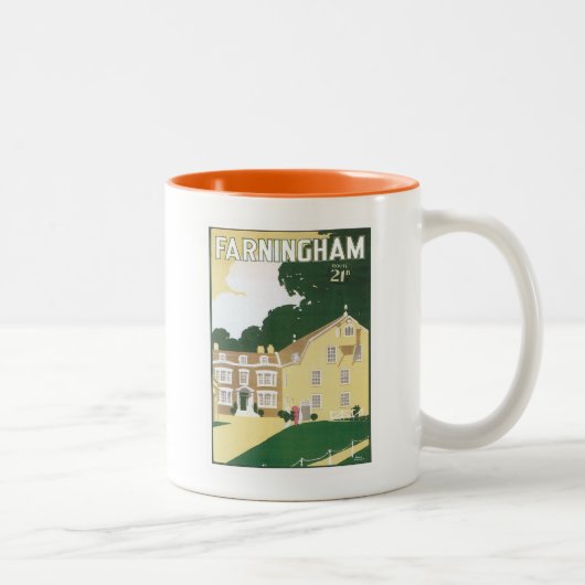 Vintages Farningham England Zweifarbige Tasse (Rechts)