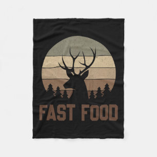 Vintages Fast Food Hunter Shirt Hirsche Jagd Fleecedecke