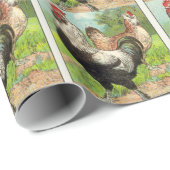 Vintages Faverolles Huhn Geschenkpapier (Rolleneckpunkt)