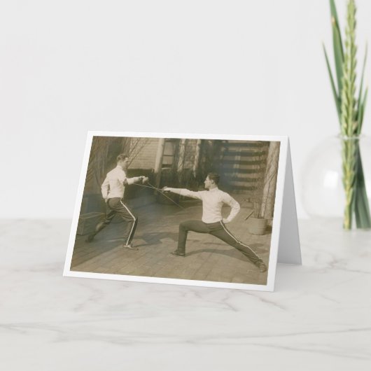 Vintages Fechten Yale-SABRE! Zaun der Karte (Vorderseite)