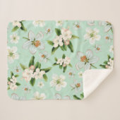 Vintages Federblumenmuster Sherpadecke (Vorderseite (Horizontal))