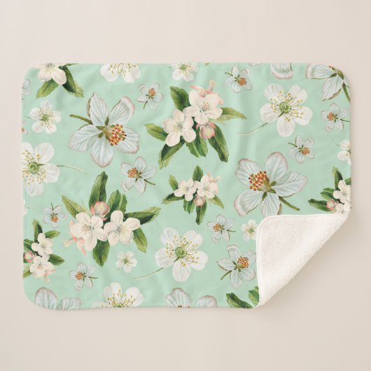 Vintages Federblumenmuster Sherpadecke (Vorderseite (Horizontal))