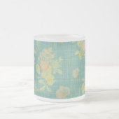 Vintages Federbraunes Aquamarines Muster Mattglastasse (Mittel)