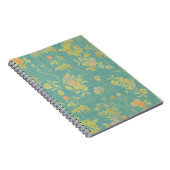 Vintages Federbraunes Aquamarines Muster Notizblock (Rechte Seite)