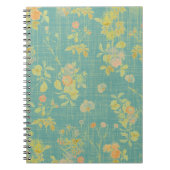 Vintages Federbraunes Aquamarines Muster Notizblock (Vorderseite)