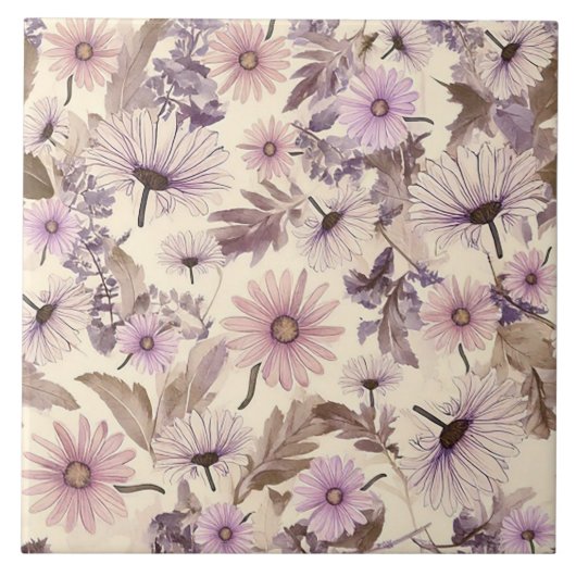 Vintages Federmuster Fliese (Vorderseite)