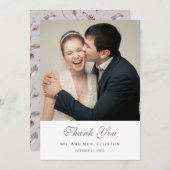 Vintages Federmuster | Vielen Dank Dankeskarte (Vorne/Hinten)