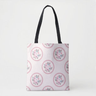 Vintages Feedsack-Muster in kleinen Blume. Millefl Tasche