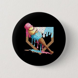 Vintages, feines Baseballeis Creme Tropfsteinhöhle Button