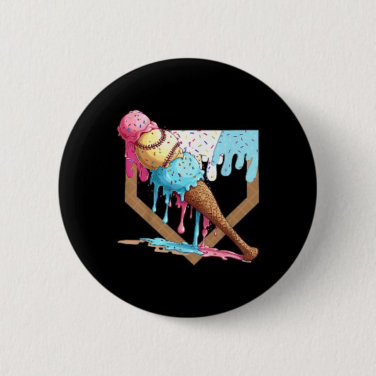 Vintages, feines Baseballeis Creme Tropfsteinhöhle Button (Vorderseite)