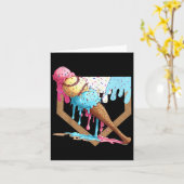 Vintages, feines Baseballeis Creme Tropfsteinhöhle Karte (Gelbe Blume)