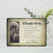 Vintages Feld-Beileid danken Ihnen flache Karte (Stehend Vorderseite)