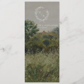 Vintages Feld, inspirierte Hochzeit Menükarte (Rückseite)