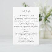Vintages Feld, inspirierte Hochzeitsdetails Begleitkarte (Stehend Vorderseite)