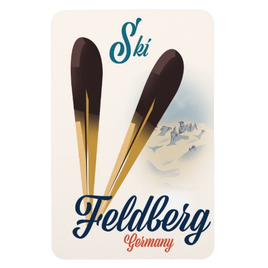 Vintages Feldberg Deutschland Skipposter Magnet (Vertikal)