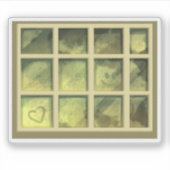 Vintages Fenster für grüne Scrapbook-Aufkleber Aufkleber (Vorderseite)