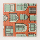Vintages Fenster Landschaftliches Muster Puzzle (Horizontal)