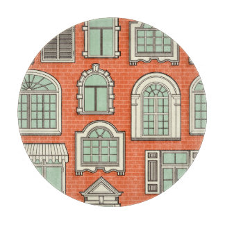 Vintages Fenster Landschaftliches Muster Schneidebrett