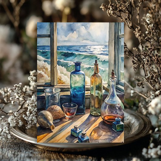 Vintages Fenster Strand Meer Meer Seidenpapier