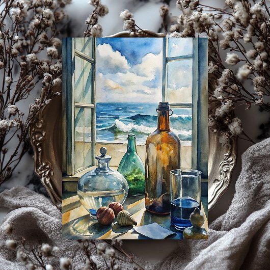 Vintages Fenster Strand Meer Meer Seidenpapier