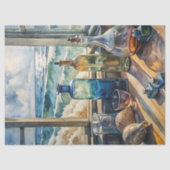 Vintages Fenster Strand Meer Meer Seidenpapier (Vorderseite)