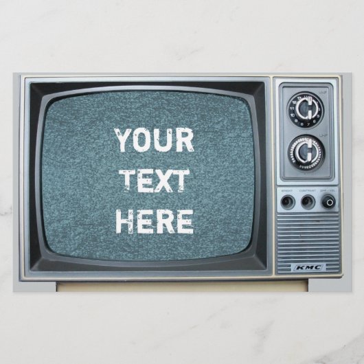 Vintages Fernsehen mit statischem Bildschirm Briefpapier (Vorderseite)