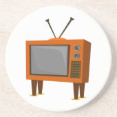 Vintages Fernsehen Sandstein Untersetzer (Vorne)