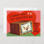 Vintages Fernsehherz Valentine Feiertagspostkarte (Vorne/Hinten)