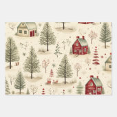 Vintages festes Baummuster Geschenkpapier Set (Vorderseite)