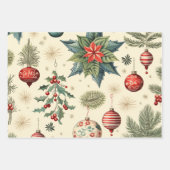 Vintages festes Baummuster Geschenkpapier Set (Vorderseite 2)