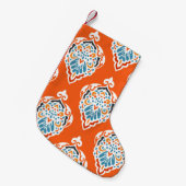 Vintages, festes Damast-Muster, elegantes Design. Kleiner Weihnachtsstrumpf (Vorderansicht (hängend))