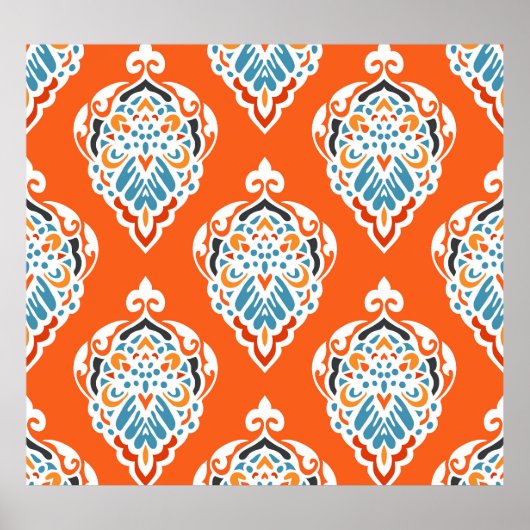 Vintages, festes Damast-Muster, elegantes Design. Poster (Vorne)