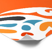 Vintages, festes Damast-Muster, elegantes Design. Poster (Ecke)