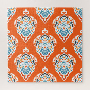 Vintages, festes Damast-Muster, elegantes Design. Puzzle