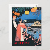 Vintages Festival, Italienisch, Text bearbeiten Po Postkarte (Vorne/Hinten)