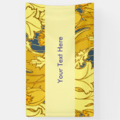 Vintages fett Tulip Blue Gold Muster Banner (Vertikal)