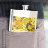 Vintages fett Tulip Blue Gold Muster Flachmann (Beispiel)