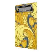 Vintages fett Tulip Blue Gold Muster Mini Klemmbrett (Gewinkelt2)