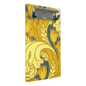 Vintages fett Tulip Blue Gold Muster Mini Klemmbrett (Schrägansicht)