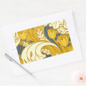 Vintages fett Tulip Blue Gold Muster Rechteckiger Aufkleber (Umschlag)