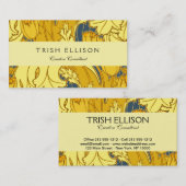 Vintages fett Tulip Blue Gold Muster Visitenkarte (Vorne/Hinten)