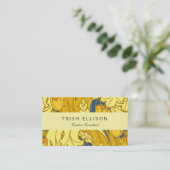 Vintages fett Tulip Blue Gold Muster Visitenkarte (Stehend Vorderseite)